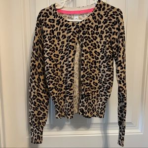 Girl’s Cheetah Print Cardigan Sweater